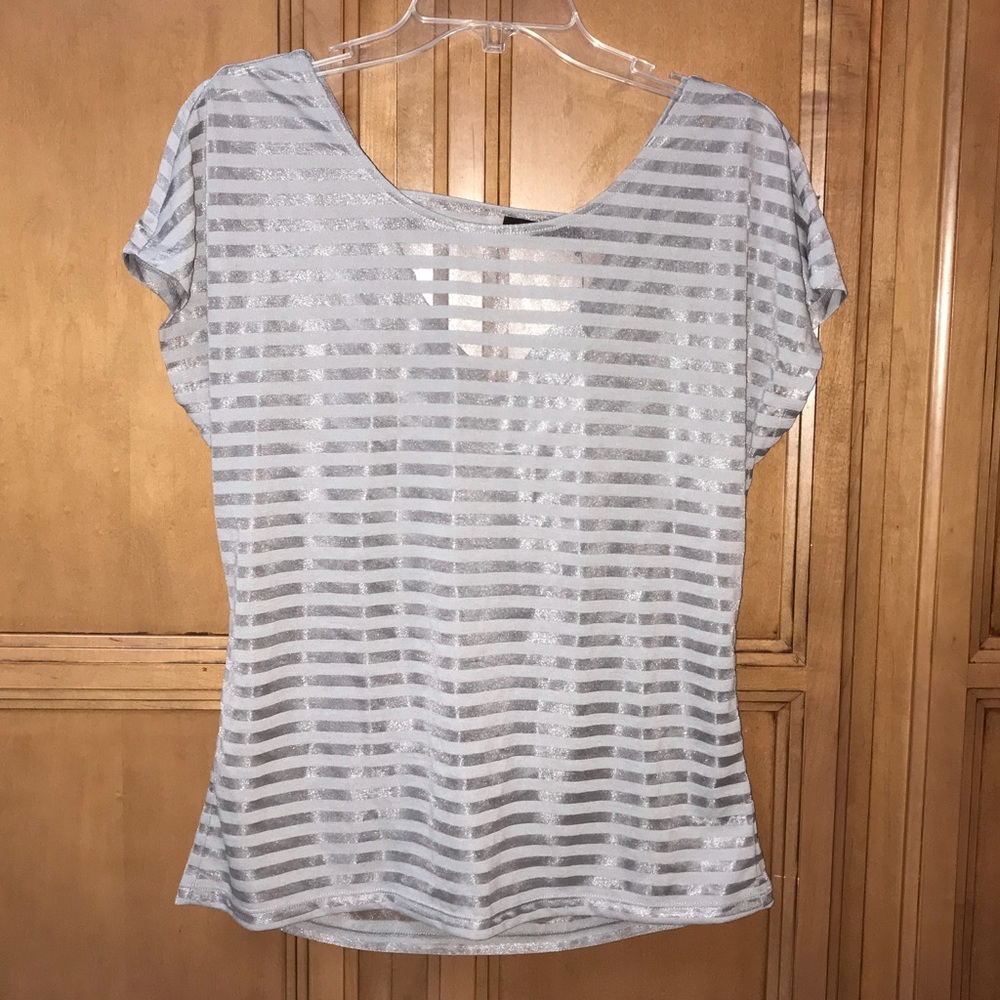 The limited striped semi sheer blouse NWT